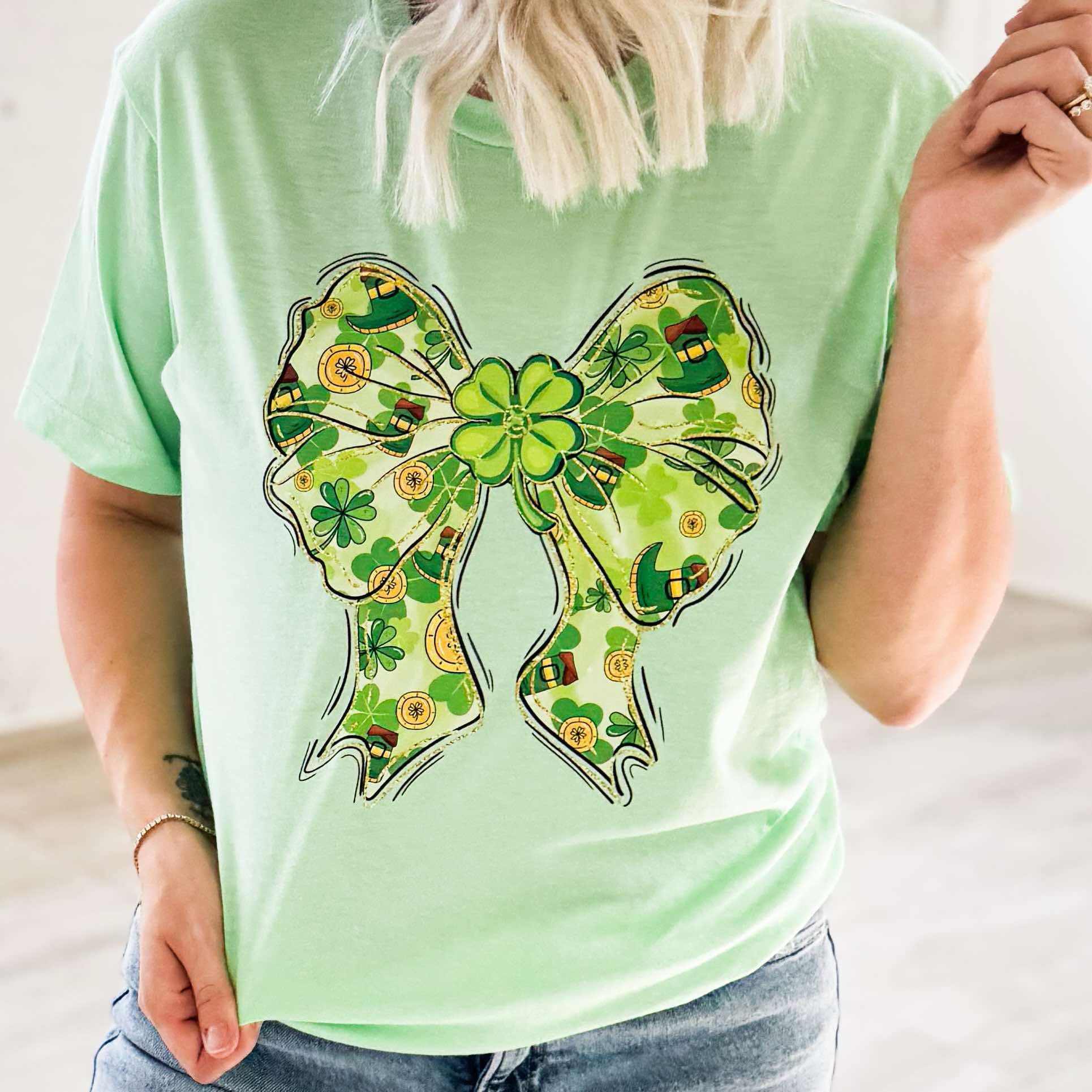 Saint Patricks Day Bow Graphic Tee