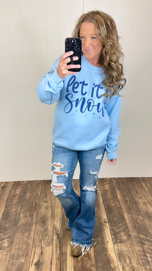 Blue Let It Snow Crewneck Sweatshirt (Unisex SM-2X)