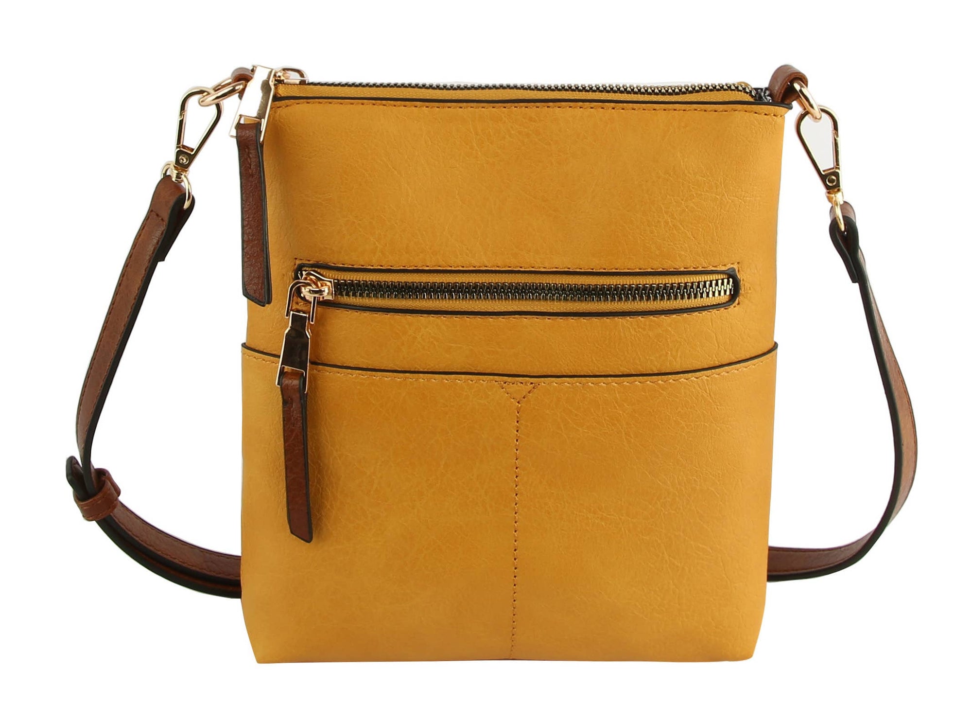 Mustard Front Pocket Crossbody Bag