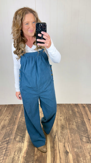 Blue Corduroy Overalls (SM-XL)