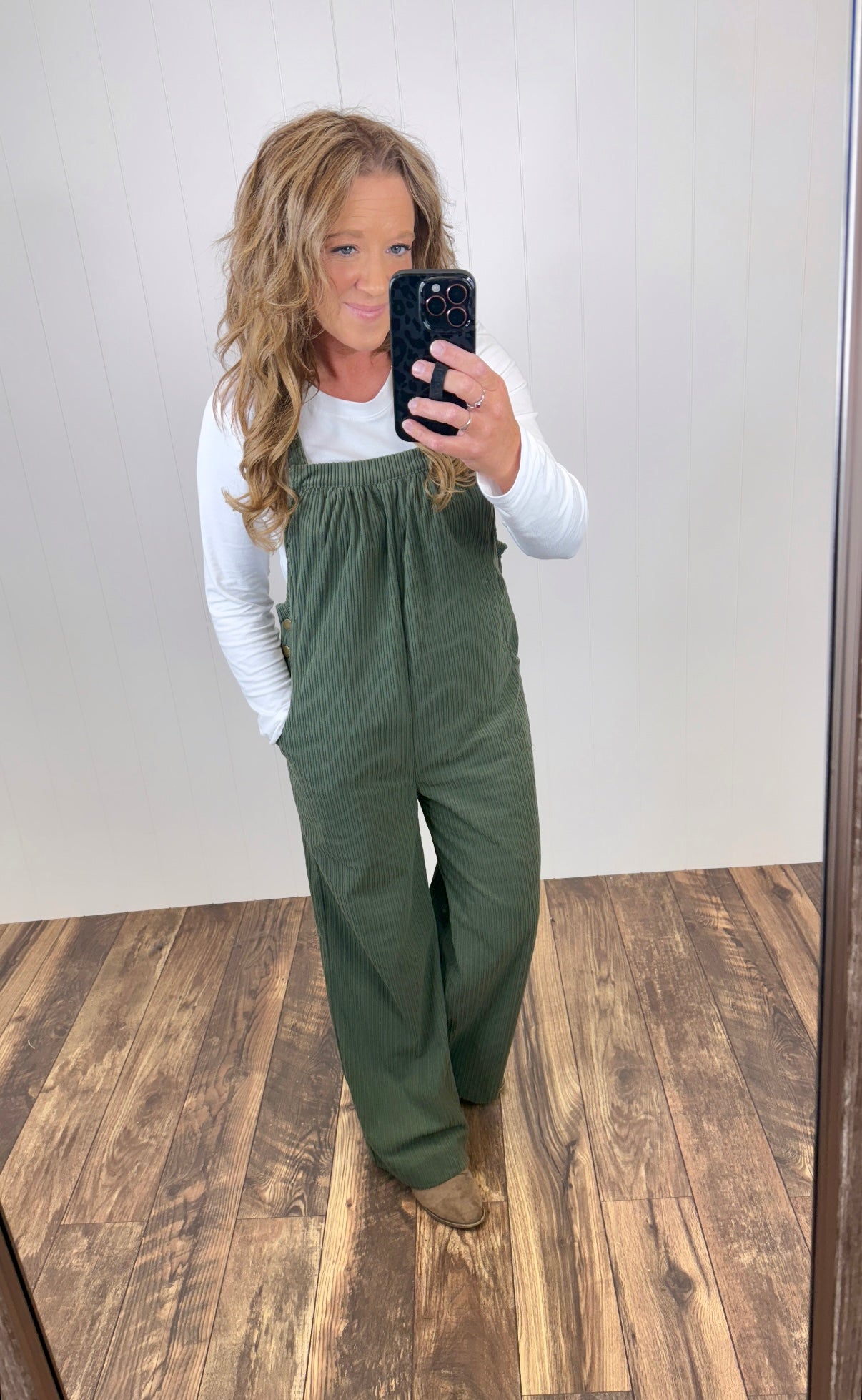 Olive Green Corduroy Overalls (SM-4X)