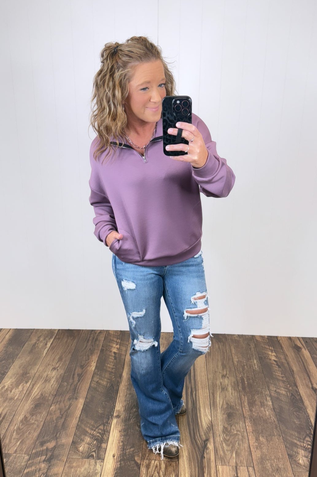 Dusty Purple 1/2 Zip Scuba Pullover (SM-XL)