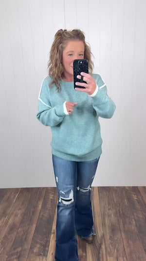 Jade Dreamy Contrast Pullover Sweater (SM-XL)