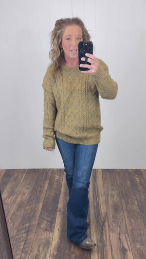 Dk Mustard & Gray 2Tone Pullover Sweater