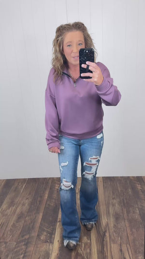 Dusty Purple 1/2 Zip Scuba Pullover (SM-XL)