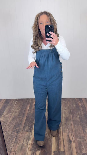 Blue Corduroy Overalls (SM-XL)