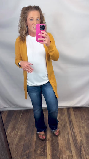 Mustard Raglan Pocket Cardigan