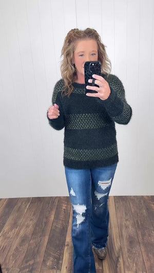 Black Shimmer Gold Knit Sweater