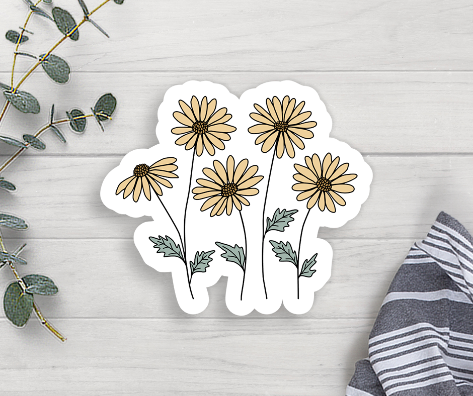 Yellow Daisies Flowers Sticker