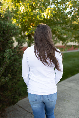 White Basic Cotton Long Sleeve Tee (SM-3X)